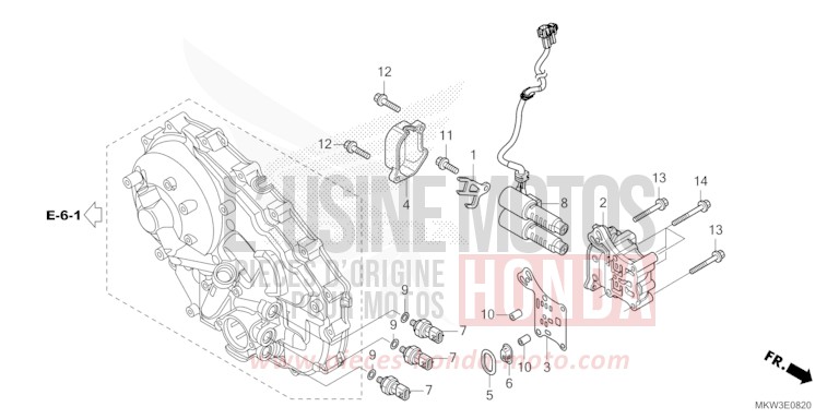 SOLENOIDE LINEAIRE de NC750X DCT PEARL DEEP MUD GRAY (NHC47) 2023
